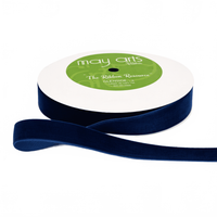 3/4 Inch Classic Royal Blue Velvet Ribbon With Woven Edge