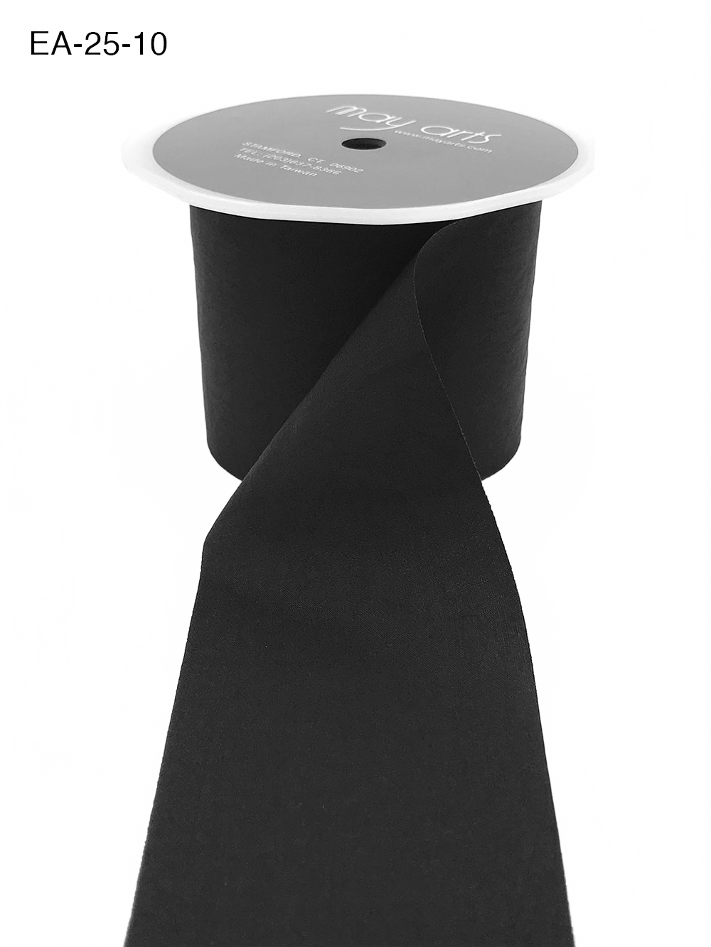 2.5 Inch Wrinkled Faux Black Silk Ribbon With Cut Edge