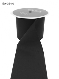 2.5 Inch Wrinkled Faux Black Silk Ribbon With Cut Edge