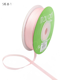 1/8 Inch 100% Hand-Dyed Pink Silk Ribbon With Woven Edge