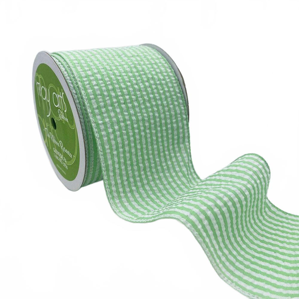 3″ Traditional Seersucker Green Ribbon