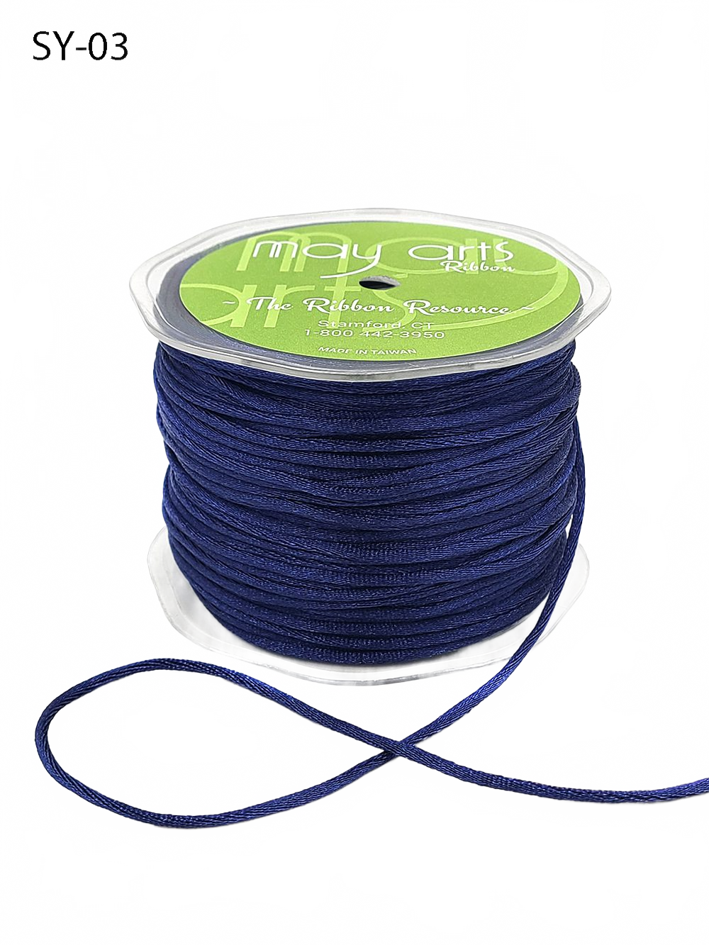 1/8 Inch Navy Satin String Cord Ribbon