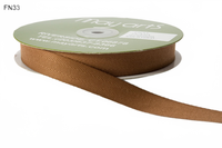 5/8 Inch Light Weight Brown Twill Ribbon With Woven Edge