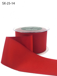 ~2.5 Inch Heavy-Weight (Higher Thread Count) Classic Red Grosgrain Ribbon With Woven Edge