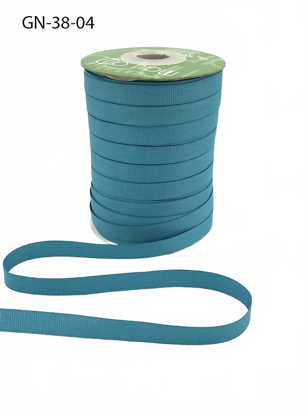 ~3/8 Inch Light-Weight Flat Teal Grosgrain Ribbon With Woven Edge