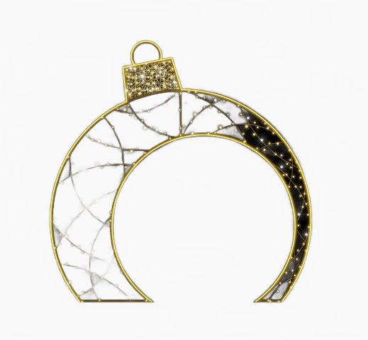 10 FT X 10 FT Warm White LED Gold Ornament Ball Photo Op