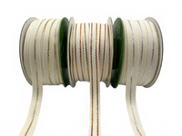 3/8 Inch Canvas With Woven Metallic Center Line Ribbon With Woven Edge