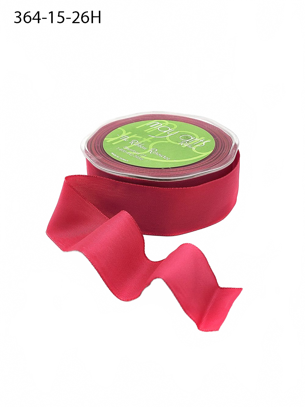 1.5 Inch Fuchsia Taffeta Ribbon With Wired Edge