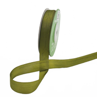 1/2 Inch 100% Hand-Dyed Moss Silk Ribbon With Woven Edge