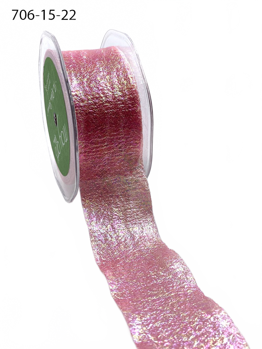 1.5 Inch Iridescent Holographic Fuchsia Crepe Ribbon