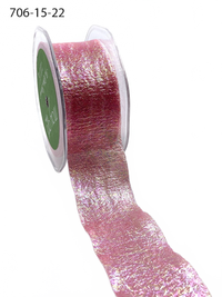 1.5 Inch Iridescent Holographic Fuchsia Crepe Ribbon