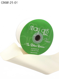 2.5 Inch Waterproof Weather-Resistant Ivory Grosgrain Ribbon With Woven Edge