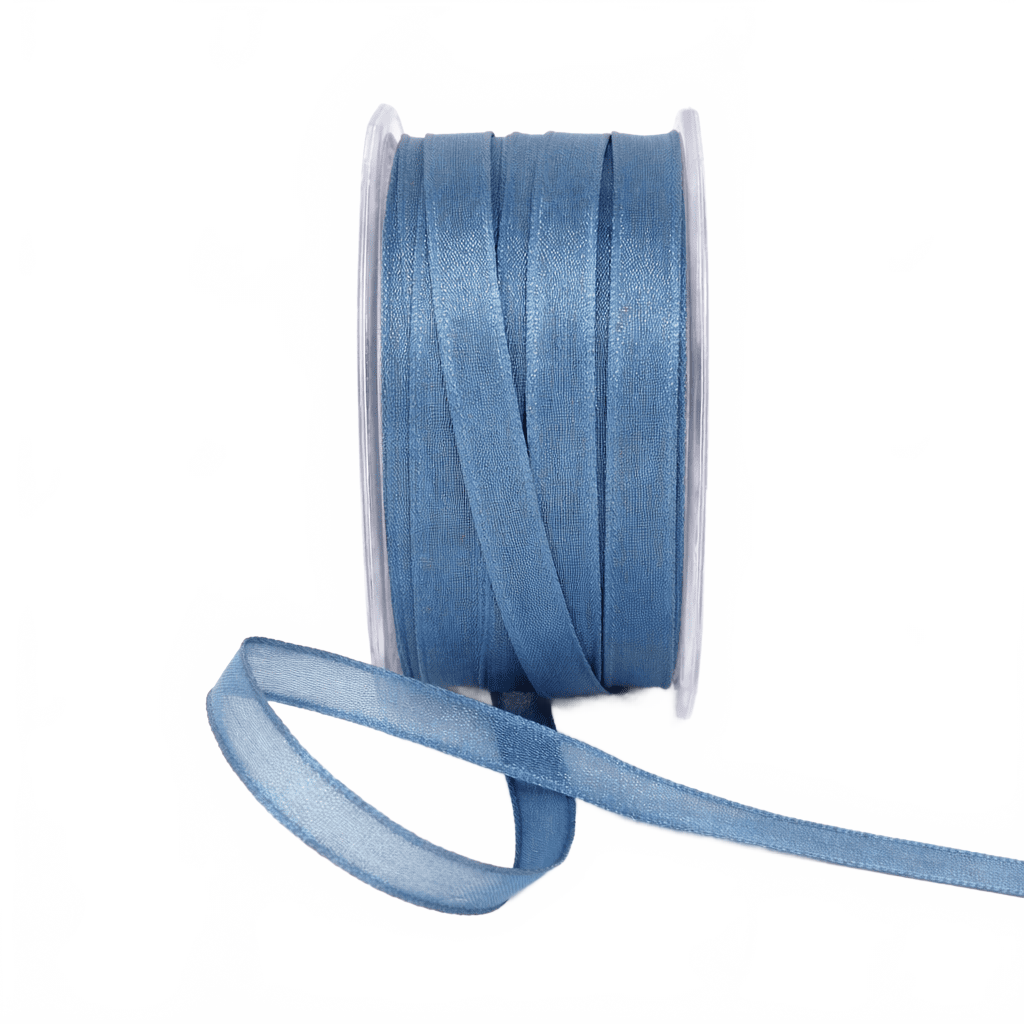 3/8 Inch Light Blue Metallic Iridescent Wired Ribbon