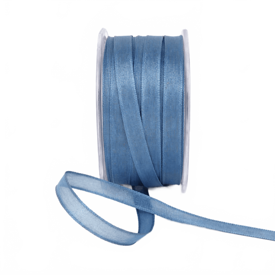 3/8 Inch Light Blue Metallic Iridescent Wired Ribbon