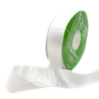 1 Inch Single Sided Sleek Ripple Tape White Ribbon With Woven Edge