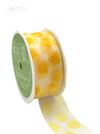 1 1/2 Inch Yellow Sheer Jumbo Dot Ribbon