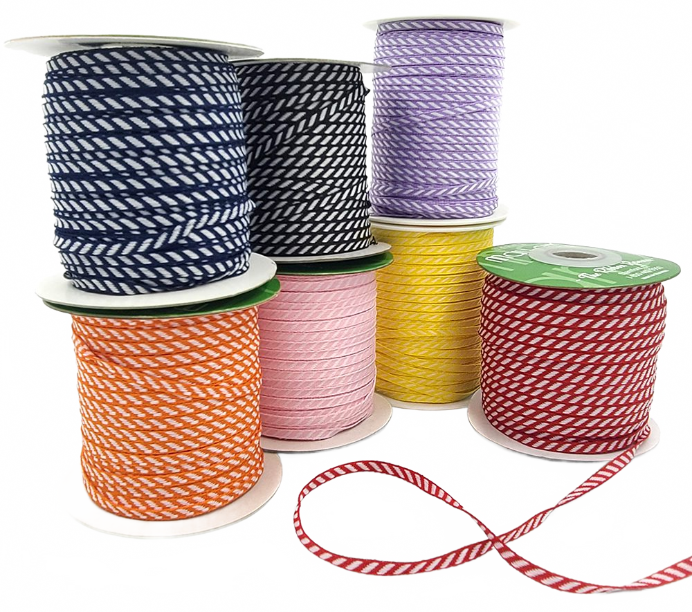 1/8 Inch Mini Diagonal Stripes Lavender Ribbon With Woven Edge
