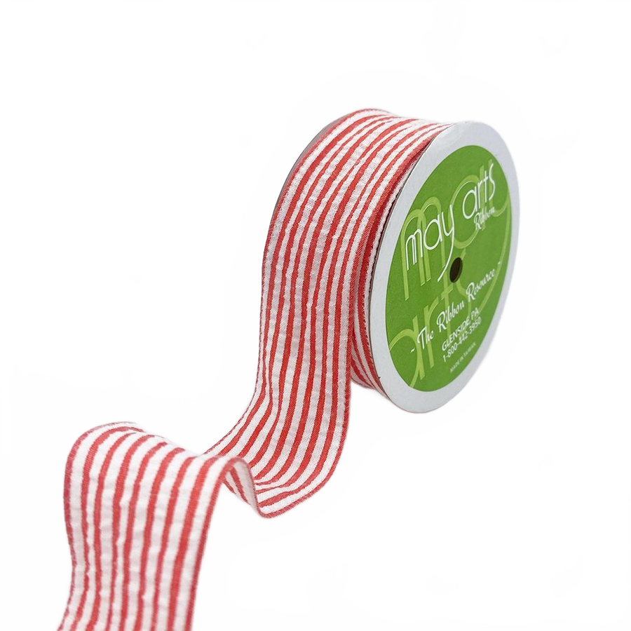 1.5″ Traditional Seersucker Red Ribbon