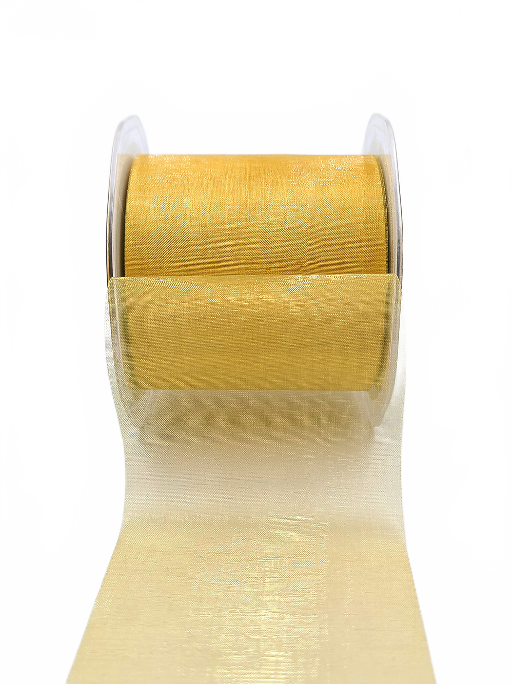 3 Inch Soft Shimmer Dark Gold Sheer Ribbon With Cut Edge