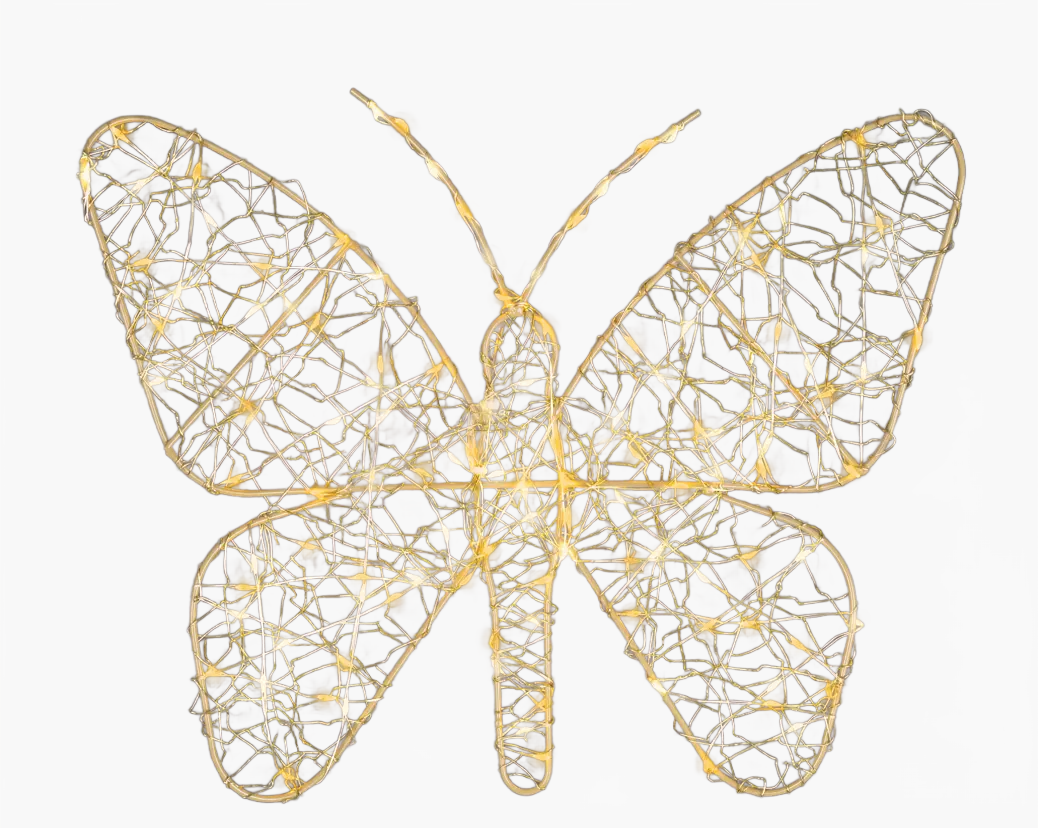 12" Micro Warm White & Classic Warm LED Gold Butterfly Battery Operated