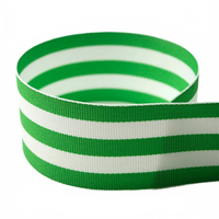 Stripped Grosgrain Ribbon 1 1/2'' Emerald Taffy