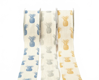 1.5 Inch Cotton Pineapple Print Ribbon With Woven Edge
