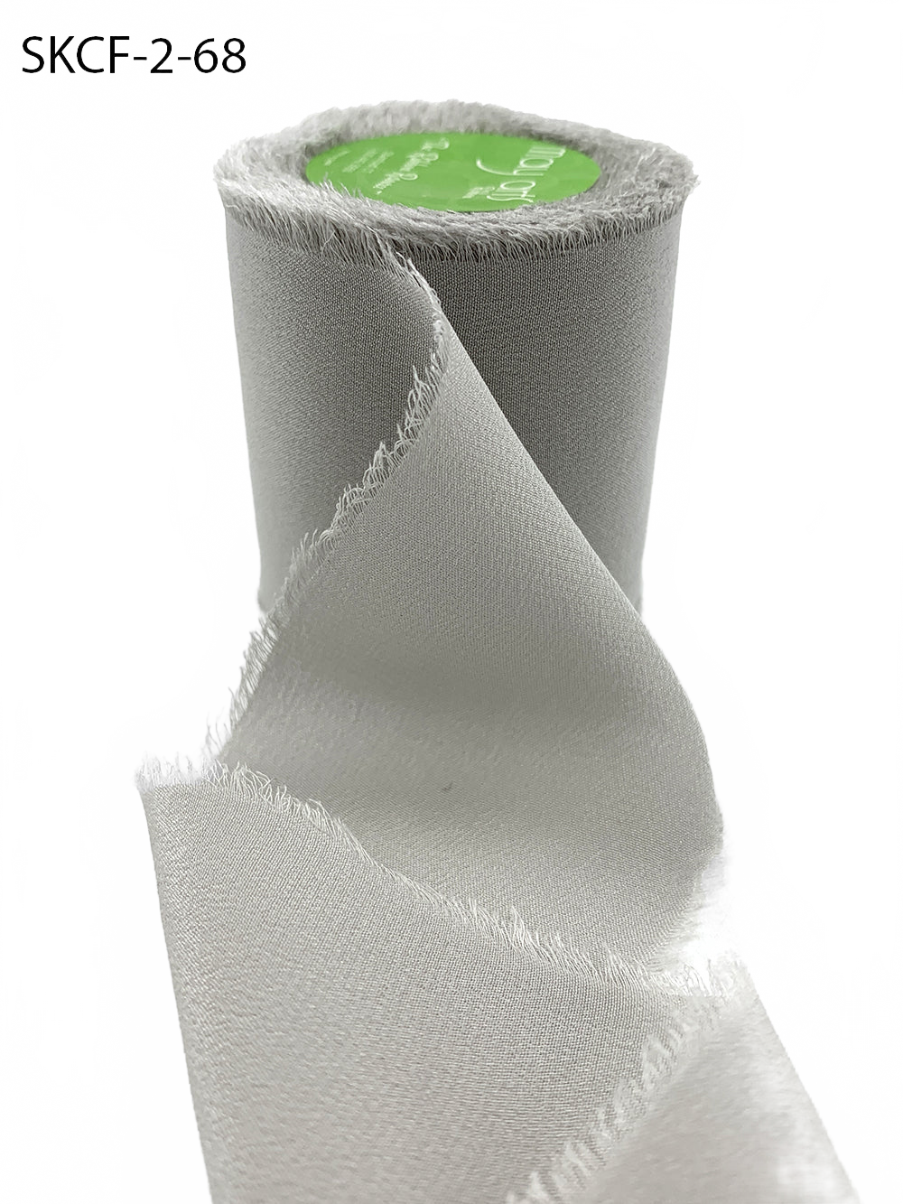 2 Inch 100% Silk Light Grey Crepe With Frayed Edge (Non-Dyed And Hand-Dyed)