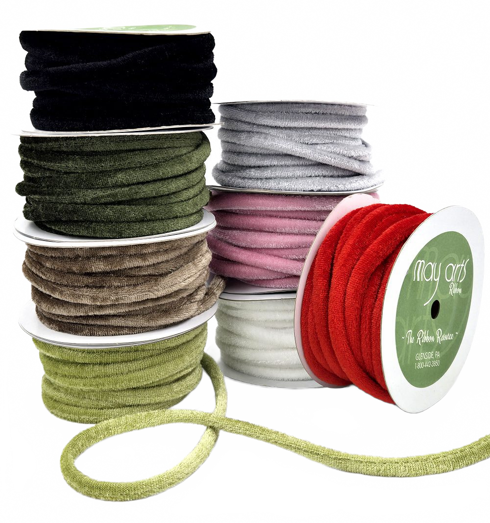 1/4 Inch Green Velvet Rope Piping