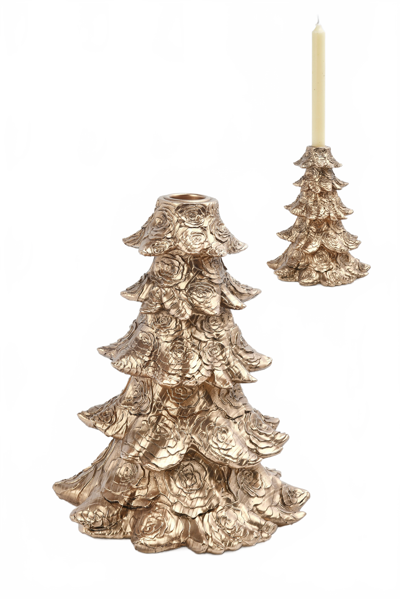 Lg. Rose Xmas Tree Candleholder