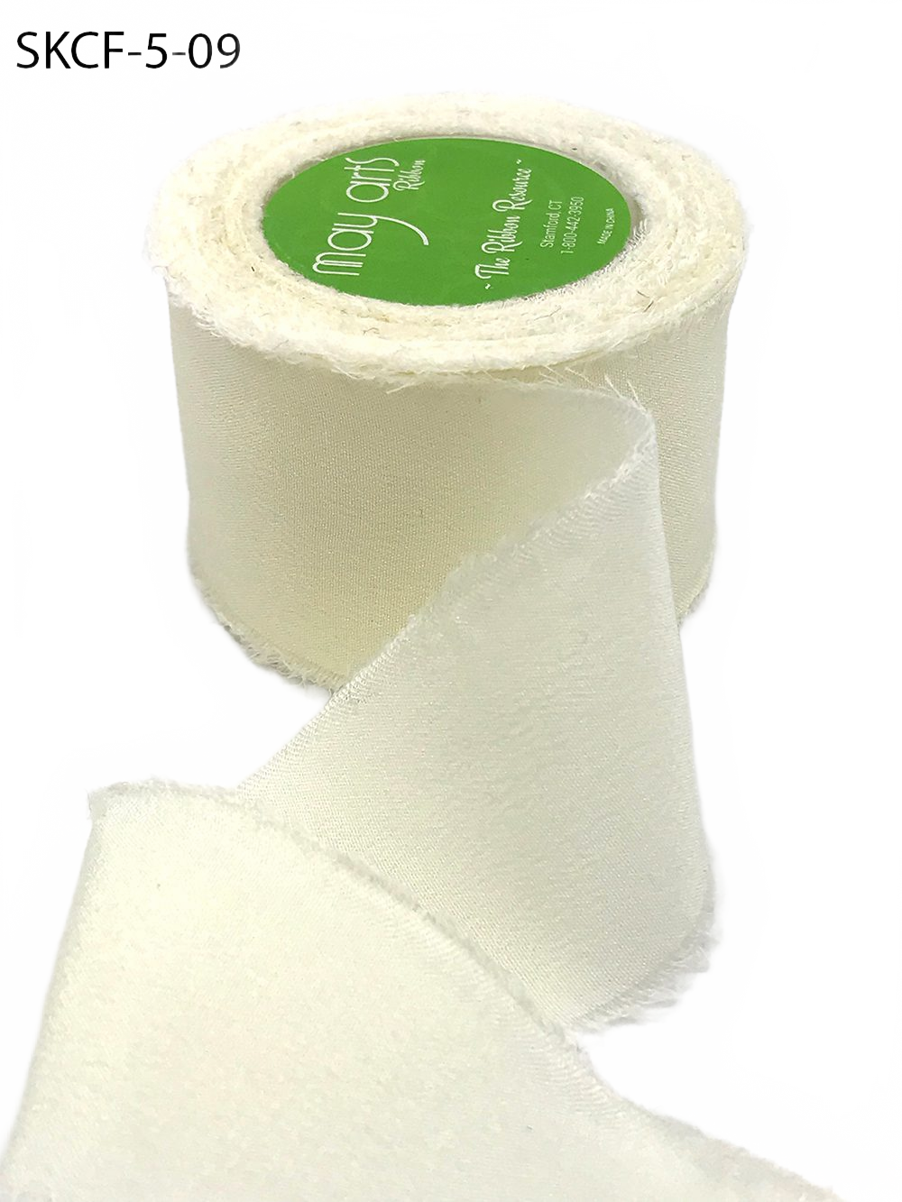 1.25 Inch 100% Silk Ivory Buttercream Crepe With Frayed Edge (Non-Dyed And Hand-Dyed)