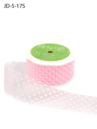 1.5 Inch Pink Sheer Dots Ribbon