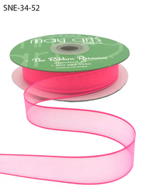 ~3/4 Inch Soft Sheer Ribbon With Thin Solid Edge