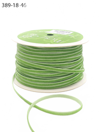1/8 Inch Parrot Green Velvet String Cord Ribbon With Woven Edge