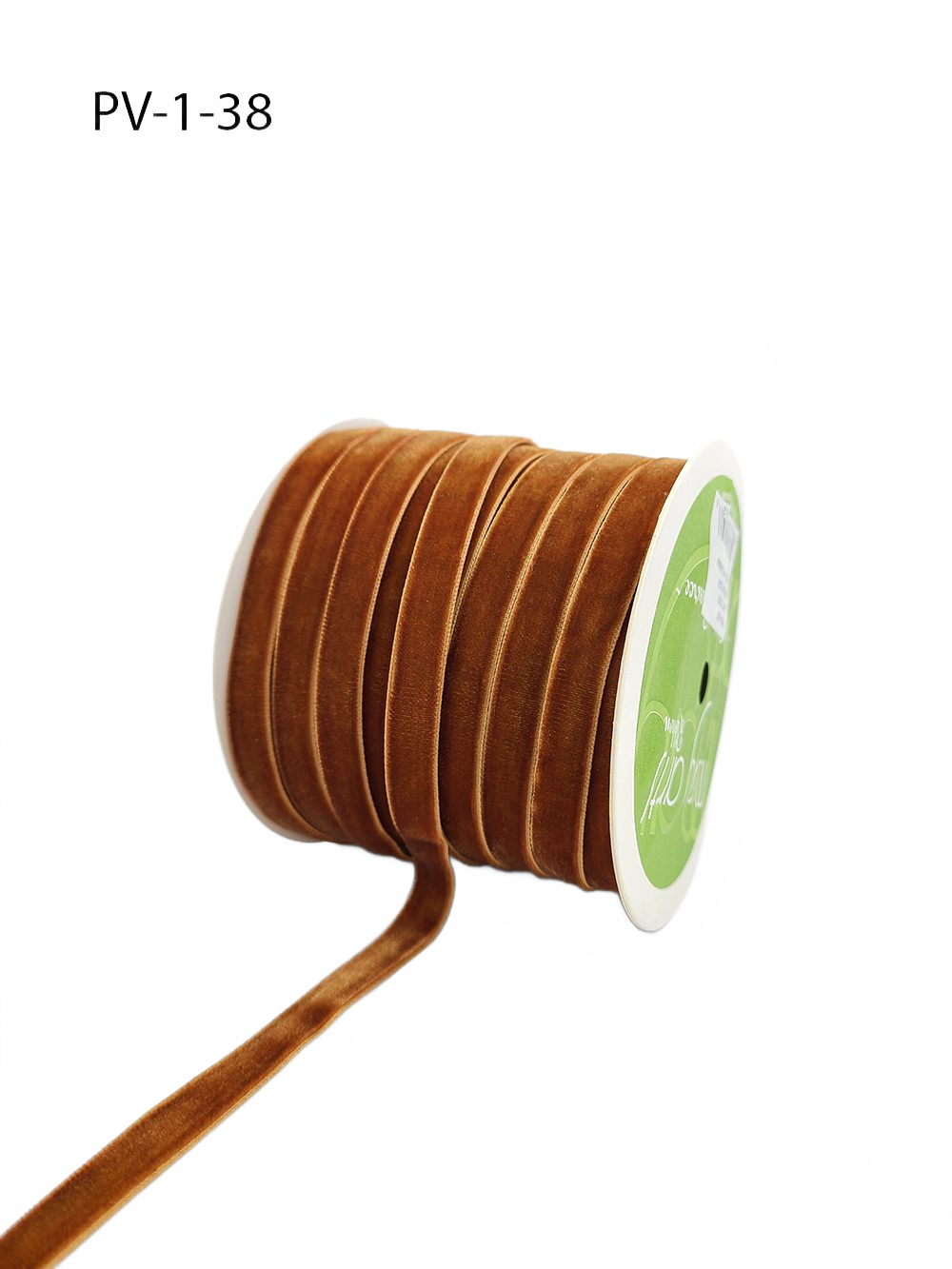 3/8 Inch Classic Burnt Orange Velvet Ribbon With Woven Edge