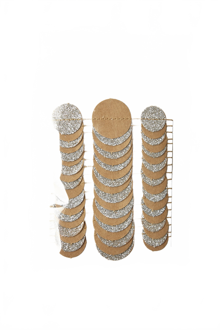 Silver Glitter Dot Paper Garland Silver Glitter/Kraft Dots