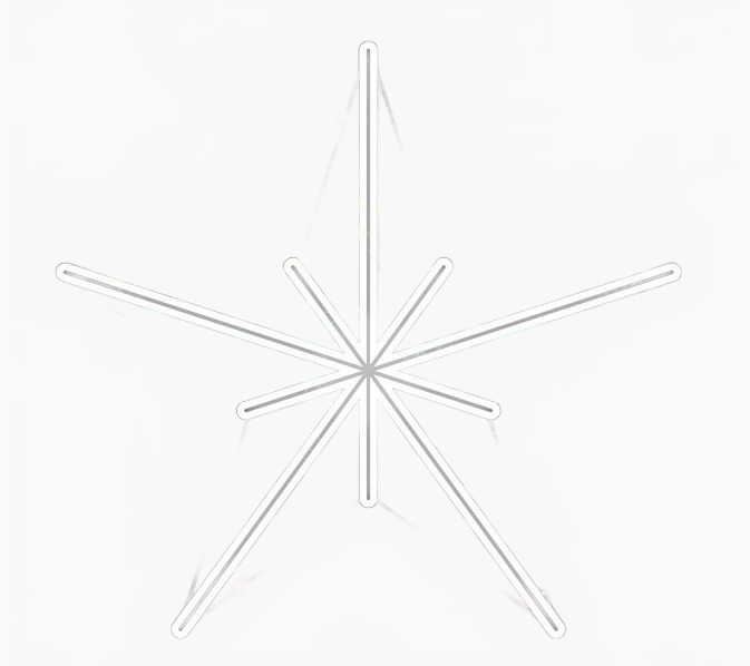 3 ft X 3 ft White & RGB LED 5 Point Star