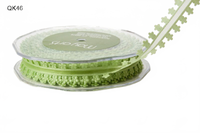 3/4 Inch Parrot Green Organza Daisy Edge Ribbon