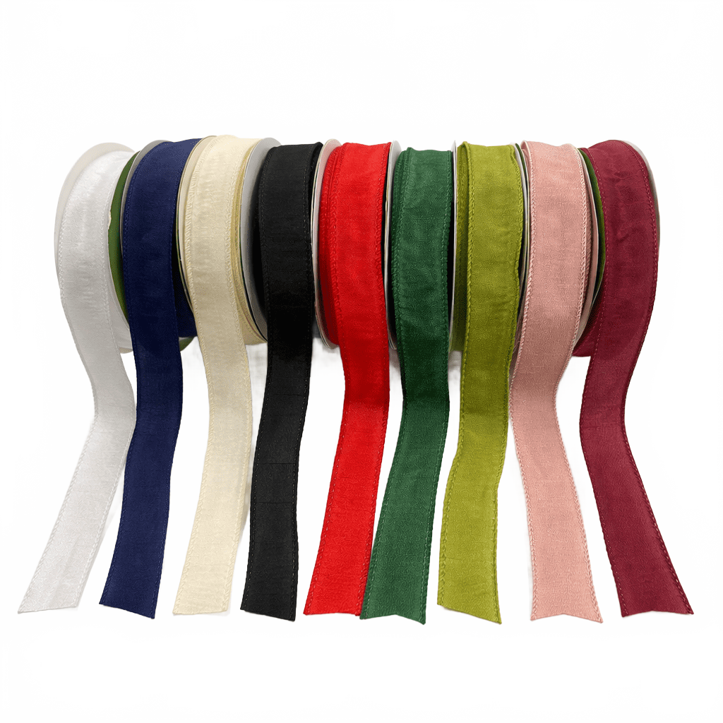 1″ Dupioni Ribbon With Wired Edge