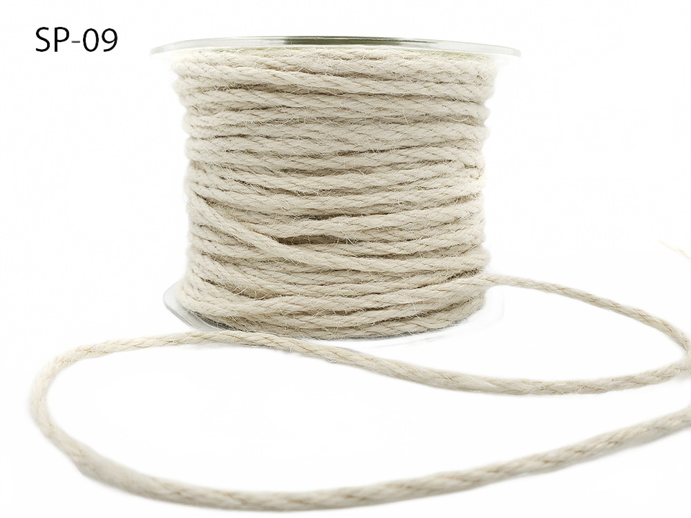 1/8 Inch 100% Jute Ivory Burlap Twisted Rope Cord Ribbon