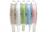 3/4 Inch Light Blue Organza Daisy Edge Ribbon