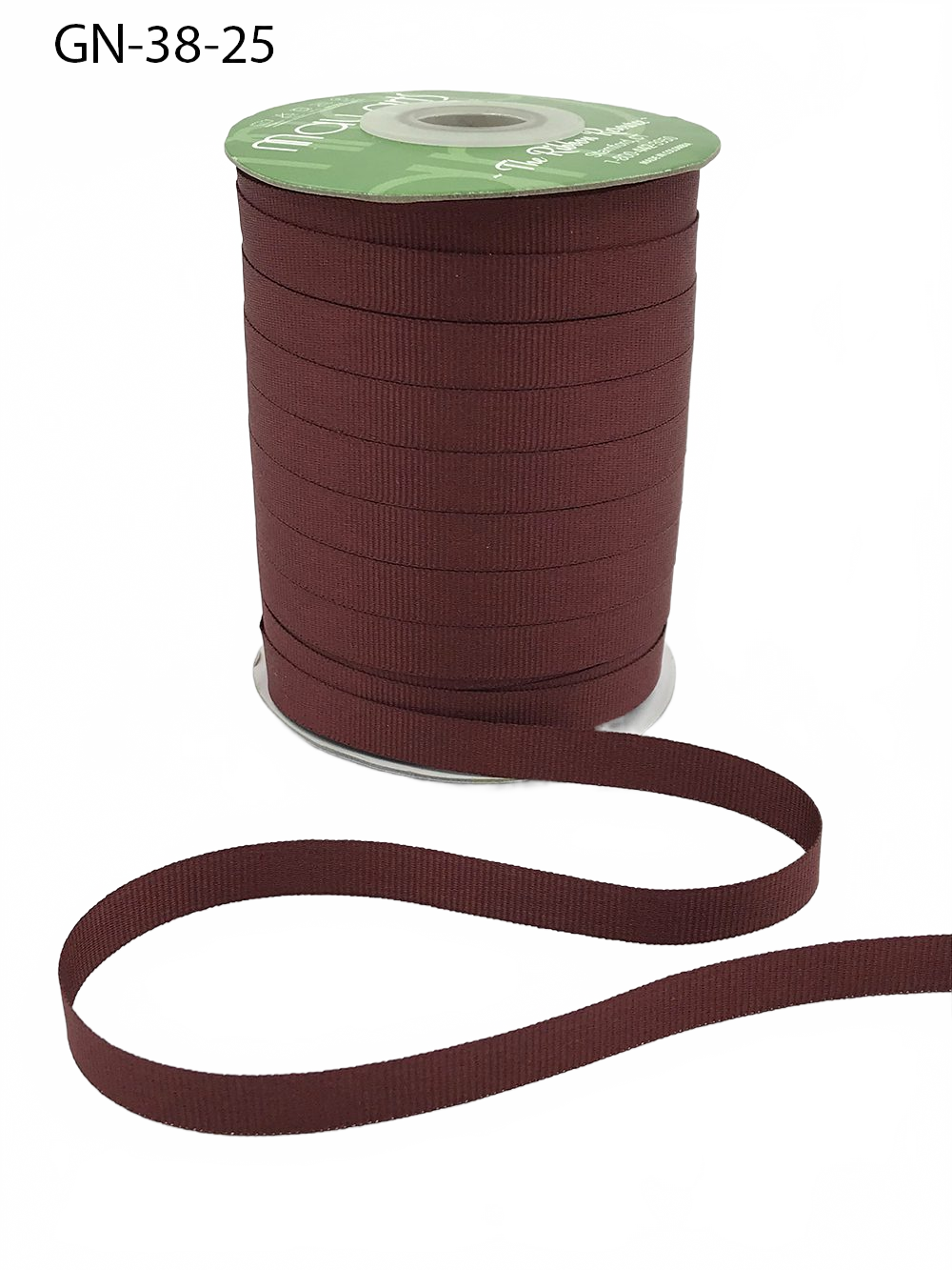 ~3/8 Inch Light-Weight Flat Burgundy Grosgrain Ribbon With Woven Edge