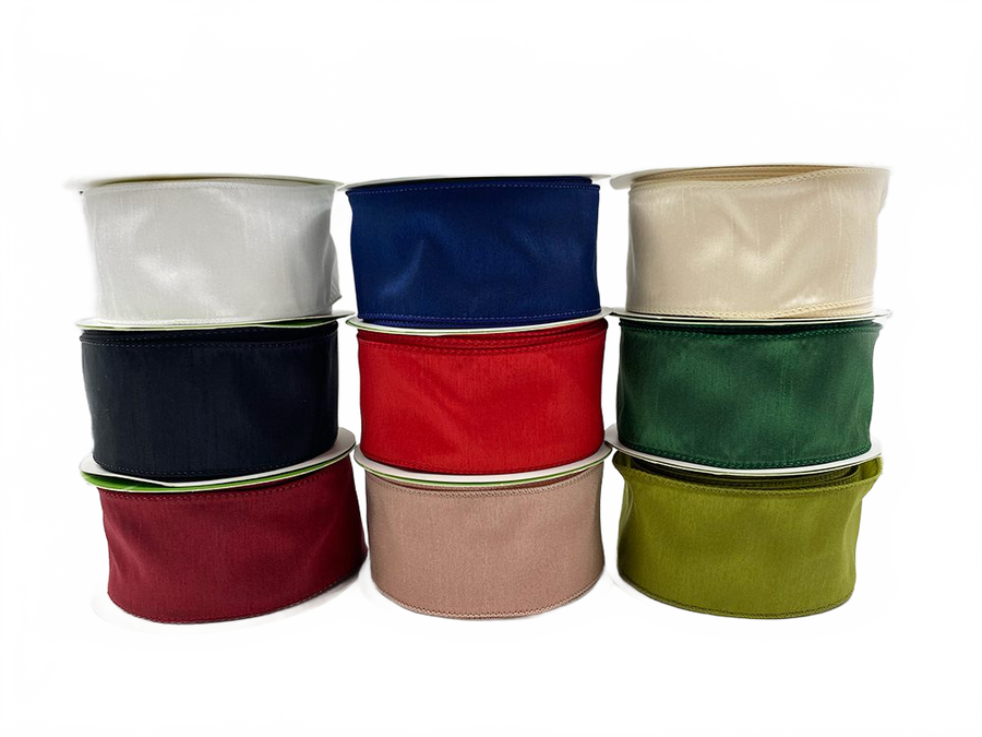 2.5″ Dupioni Ribbon With Wired Edge