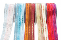 1.5 Inch Metallic Lines Solid Ribbon