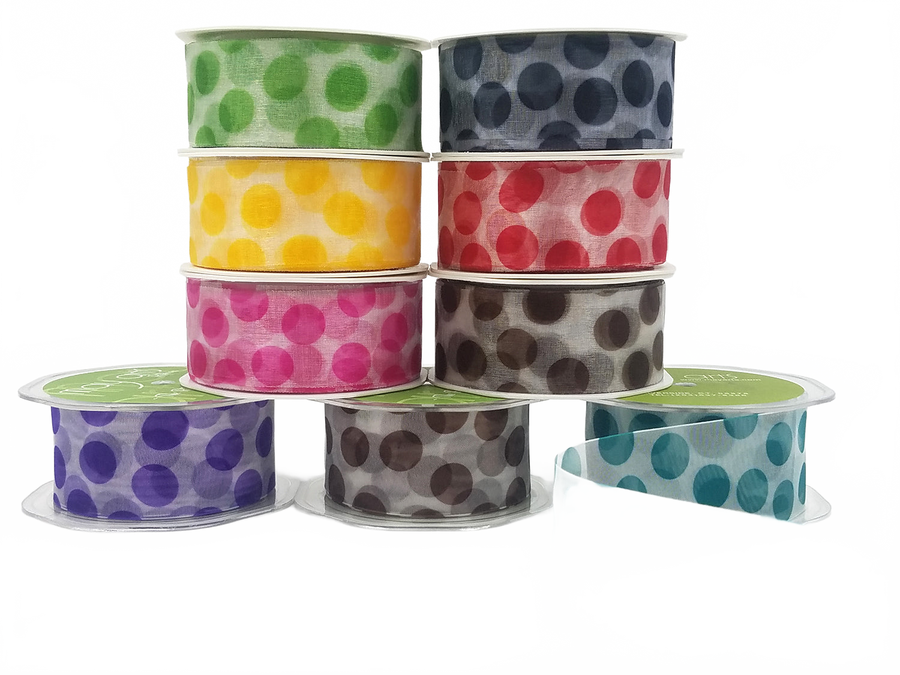 1 1/2 Inch Sheer Jumbo Dot Ribbon