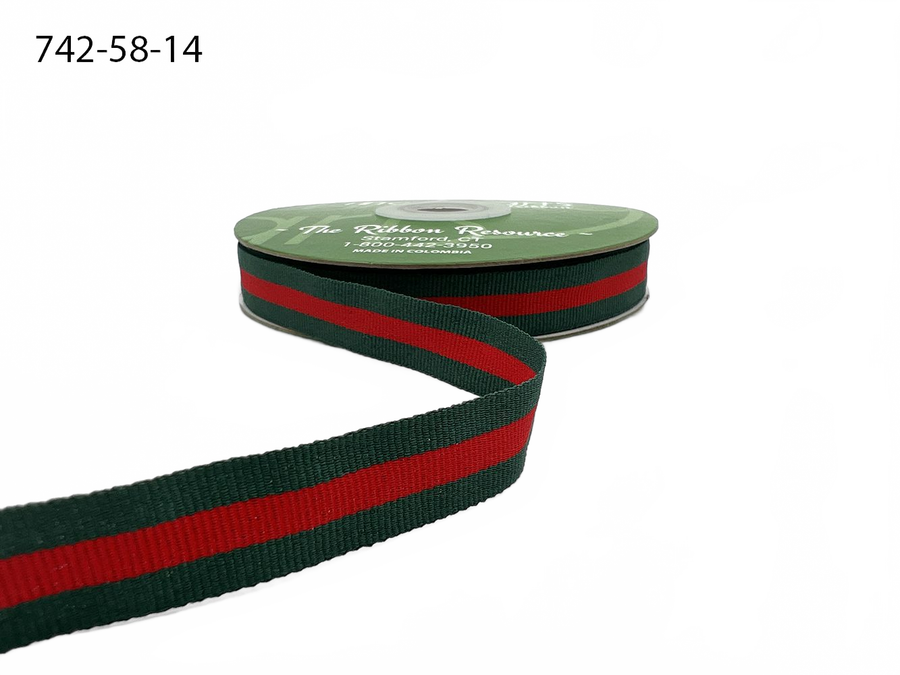 5/8 Inch Modern Stripe Grosgrain Woven Edge Ribbon