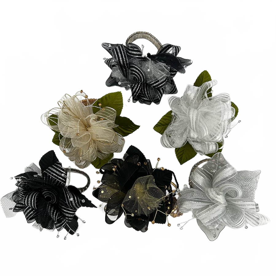 12 Piece Premade Glamour Ribbon Corsages