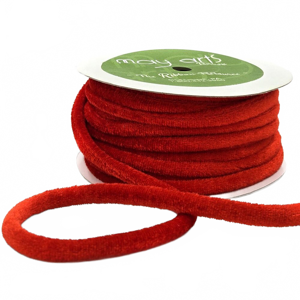 1/4 Inch Red Velvet Rope Piping