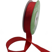 1/2 Inch 100% Hand-Dyed Red Silk Ribbon With Woven Edge