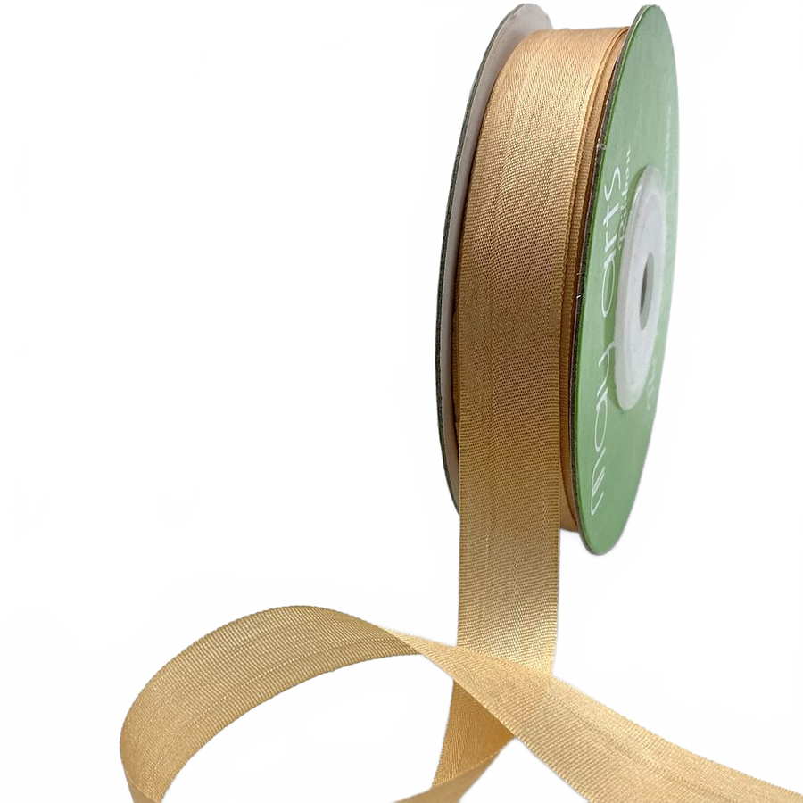 1/2 Inch 100% Hand-Dyed Hazelnut Silk Ribbon With Woven Edge