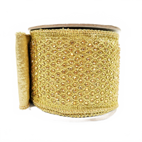 Ribbon Victorian Jewel 3.5" Gold